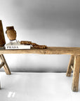 Chinese Elm Wood Bench - eyahomeliving