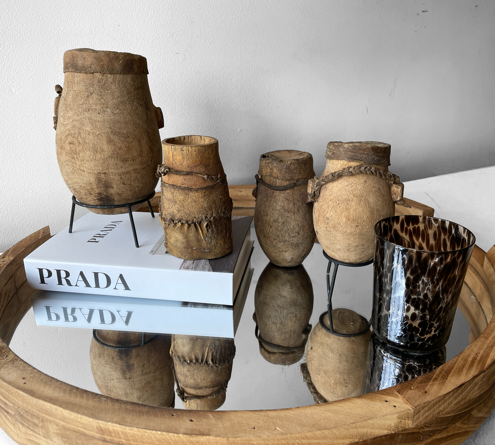 小物 kankun Vintage Turkana Wooden Container - Kenya