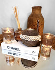 NEW - SHELL / Beaded Tea Lights - GOLD - eyahomeliving