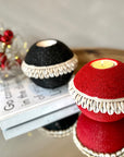 Beaded/Shell Tea Lights - RED - eyahomeliving