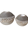 NEW - SHELL / Beaded Tea Lights - SILVER - eyahomeliving