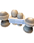 NEW - SHELL / Beaded Tea Lights - SILVER - eyahomeliving