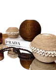 Manila Rope and Cowrie Shell Tea Lights - Natural