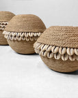 Manila Rope and Cowrie Shell Tea Lights - Natural