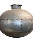 Antique Riveted Metal Water Pot - INDIA
