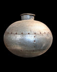 Antique Riveted Metal Water Pot - INDIA