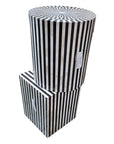 Moroccan Resin & Bone Inlay Side Table - Stripe