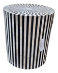 Moroccan Resin & Bone Inlay Side Table - Stripe