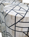 Moroccan Resin & Bone Inlay Side Table - Abstract
