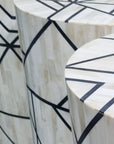 Moroccan Resin & Bone Inlay Side Table - Abstract
