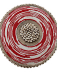 African Beaded Shield - Red/White Mesh