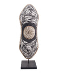 African Beaded Shield - Peanut Black / White
