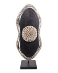 African Beaded Shield - Peanut Black /White