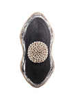 African Beaded Shield - Peanut Black /White