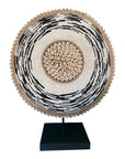African Beaded Shield - Mesh Ring/Off White