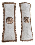 African Beaded Shield - Oblong 60cm White