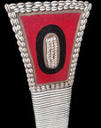 African Beaded King Shield - Red / White