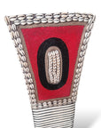African Beaded King Shield - Red / White