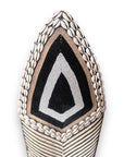 African Beaded King Shield - Black / White / Natural