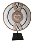 African Beaded Shield - Criss Cross White