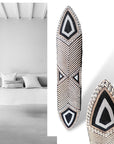 African Beaded King Shield - Black / White / Natural