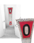 African Beaded King Shield - Red / White