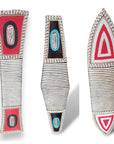 African Beaded King Shield - Red / White