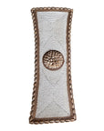 African Beaded Shield - Oblong 60cm White