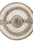 African Beaded Shield - Cowrie Shell - White - eyahomeliving