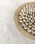 African Beaded Shield - White - eyahomeliving