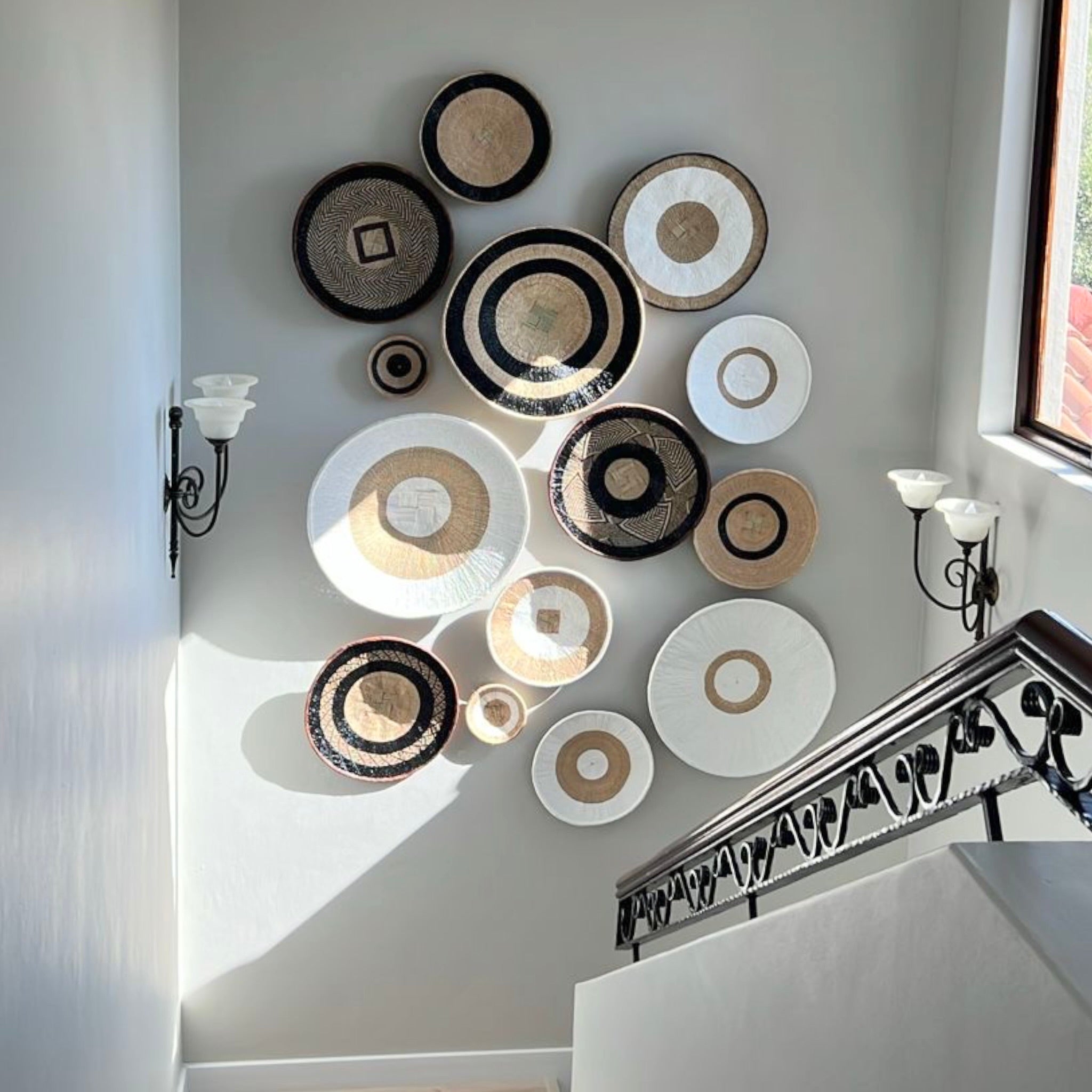 Basket Wall Decor Set - 14 Piece White / Black / Natural