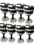 Stainless Steel Wine Goblets - Black/Shell