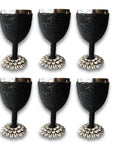 Stainless Steel Wine Goblets - Black