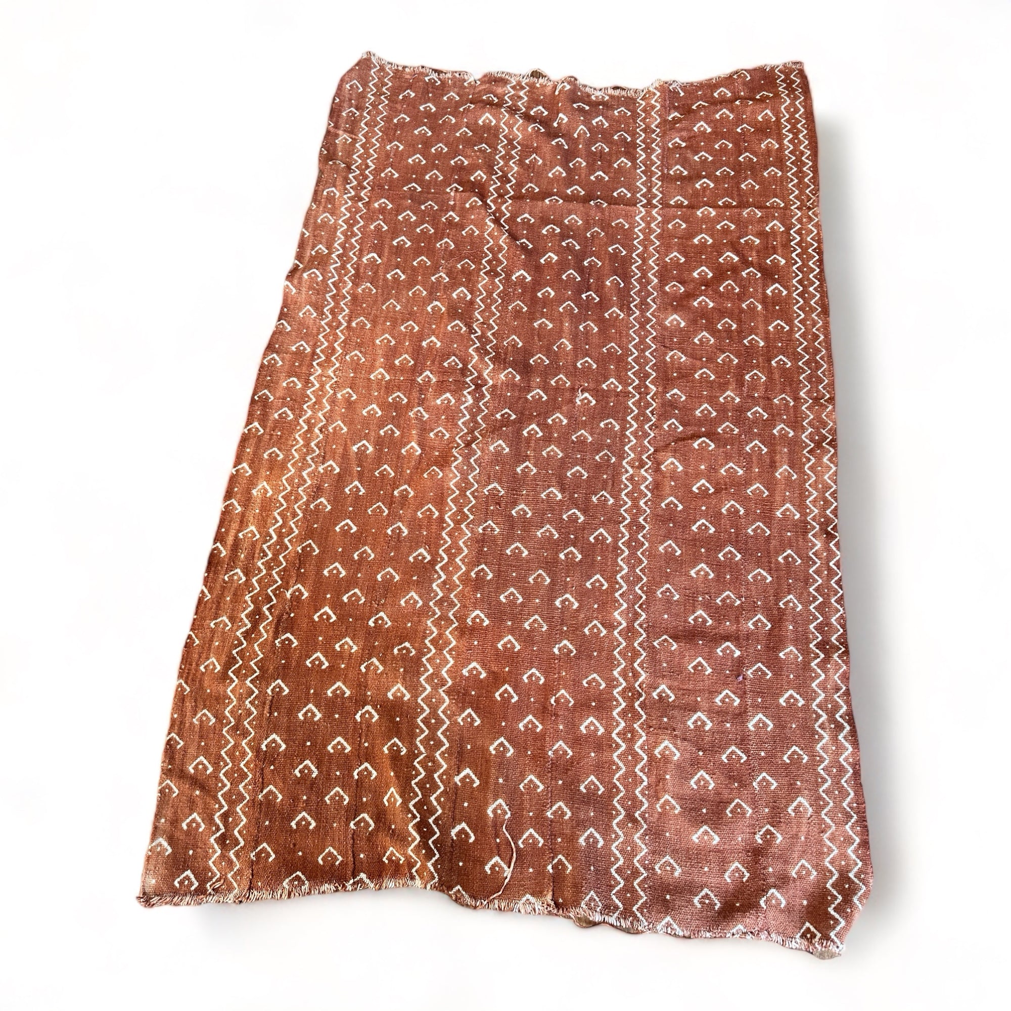 African Mudcloth Throw - Rust