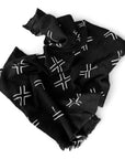 African Mudcloth Throw - Black