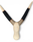 Beaded Wooden Nguni Horns - Natural / Black Beading