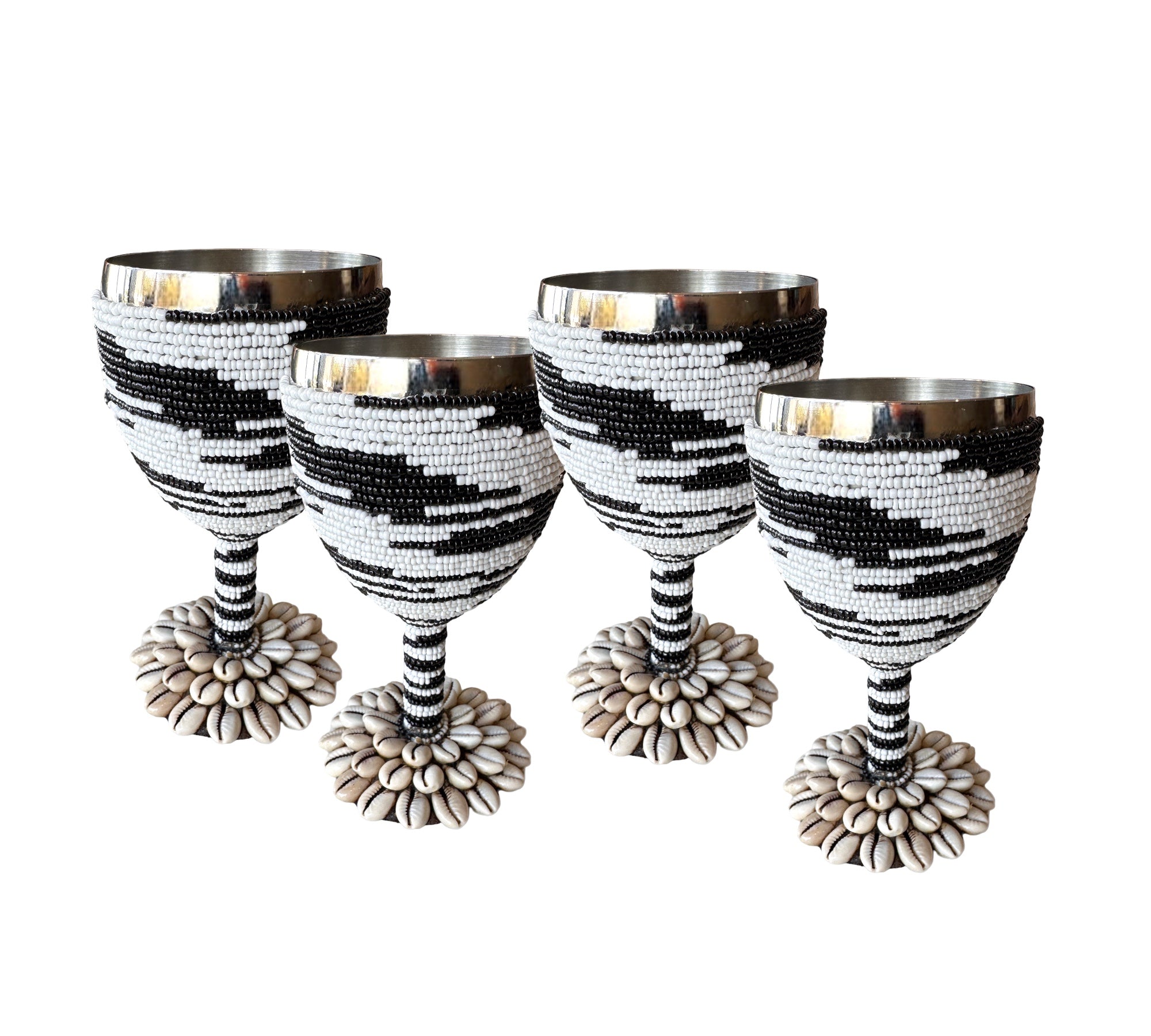 Stainless Steel Wine Goblets - Black/White