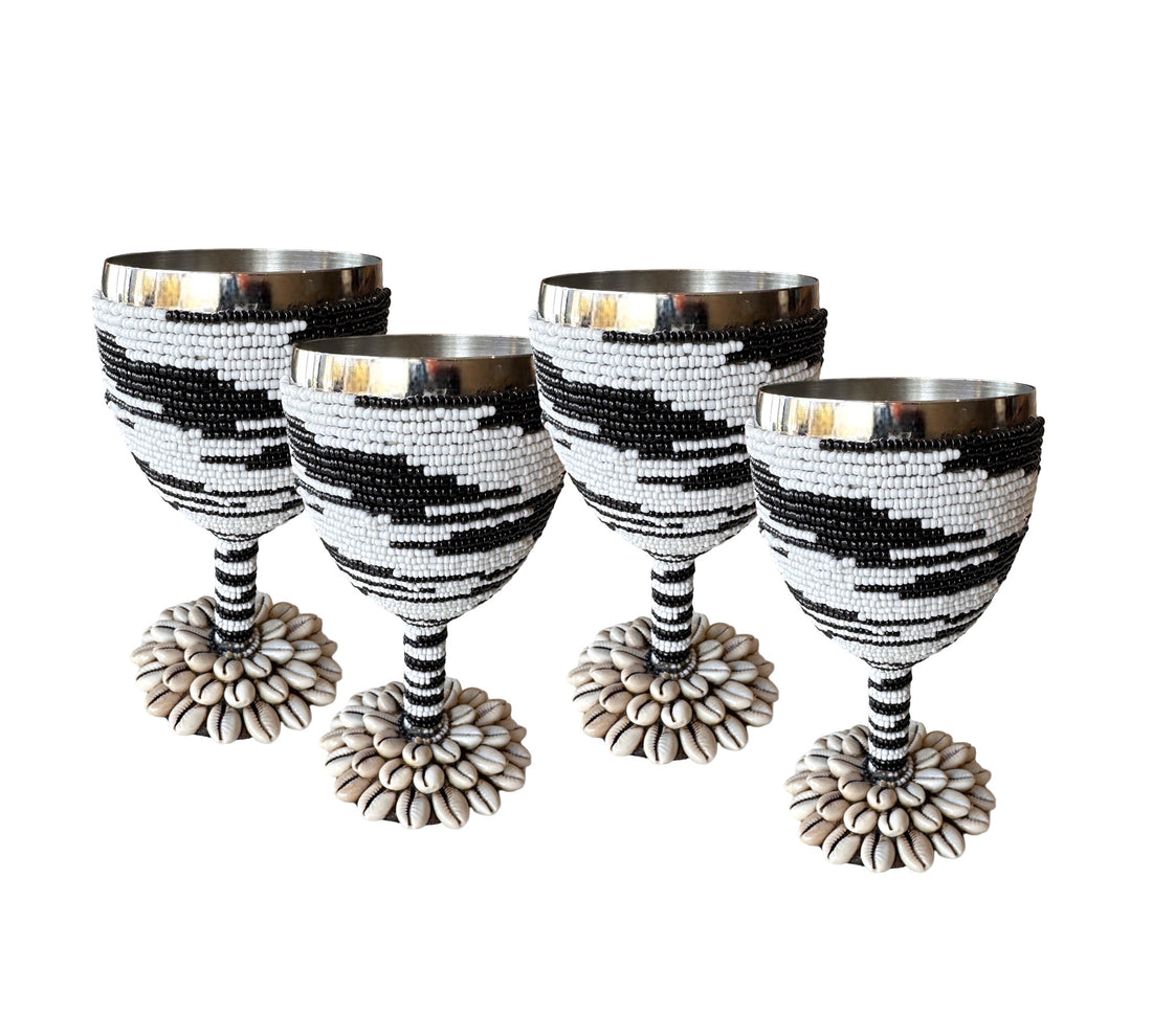 Stainless Steel Wine Goblets - Black/White