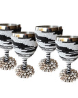 Stainless Steel Wine Goblets - Black/White