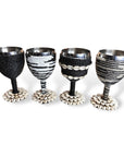 Stainless Steel Wine Goblets - Gold/Black