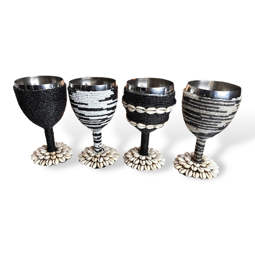 Stainless Steel Wine Goblets - Black/White