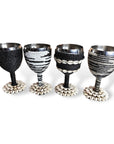 Stainless Steel Wine Goblets - Black/Shell