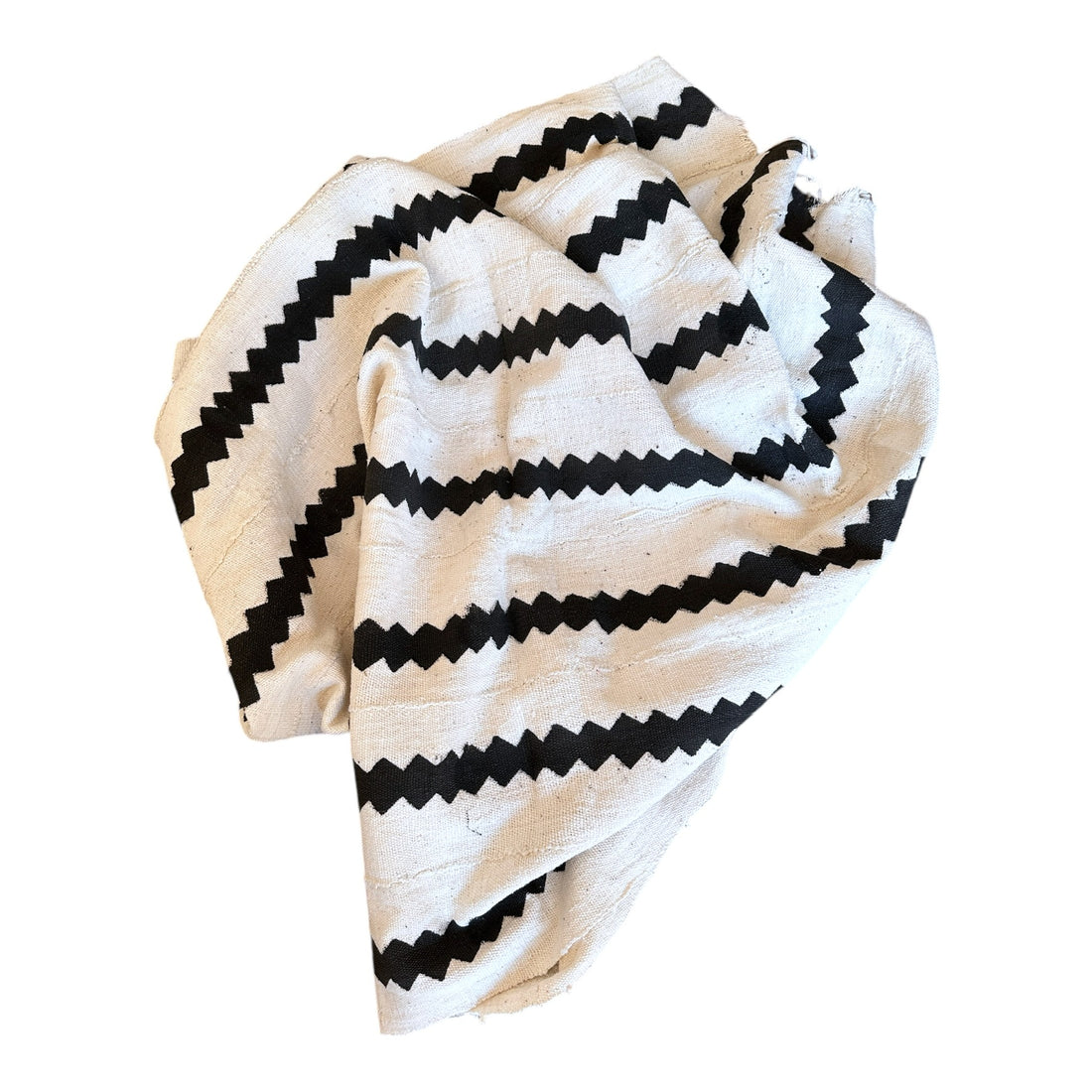 African Mudcloth Throw - White/Black