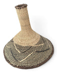 Handwoven African Mokorotlo-Style Hats – Natural /Brown 4 Piece Set