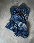 African Mudcloth Throw - Indigo