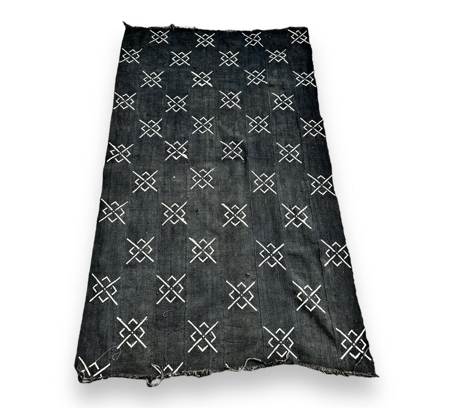 African Mudcloth Throw - White