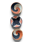 Rwanda Basket Wall Decor Set - 3 Piece Dark Blue/Ochre (Sisal Imported)