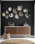 Rwanda Basket Wall Decor Set - 11 Piece Tan/Black/White (Sisal Imported)