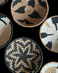 Rwanda Basket Wall Decor Set - 11 Piece Tan/Black/White (Sisal Imported)