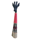 Beaded Wooden Giraffe Statue - Black/Pink Beads